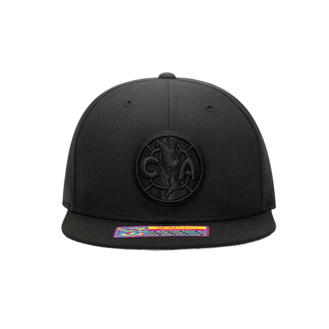Front view of the Club America Dusk Snapback Hat in Black.