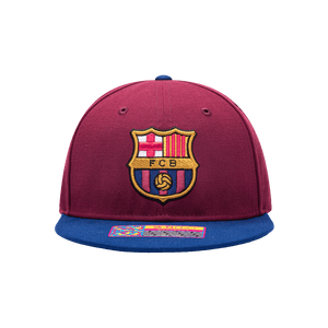 View of front side of maroon Barcelona Team Snapback Hat