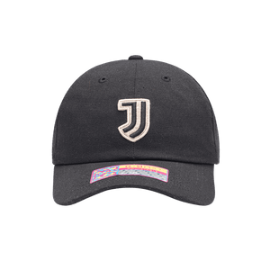 Juventus Swatch Classic Adjustable in unstructured low crown, curved peak brim, and adjustable flip buckle closure, in Black