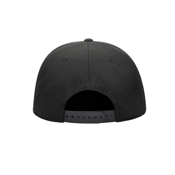 Back view of Sporting Clube de Portugal Dusk Snapback with high crown, flat peak, and snapback closure, in Black